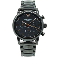 Emporio Armani Luigi Ceramic Chronograph Black Dial Black Strap Watch For Men - AR1509 Watches Emporio Armani   