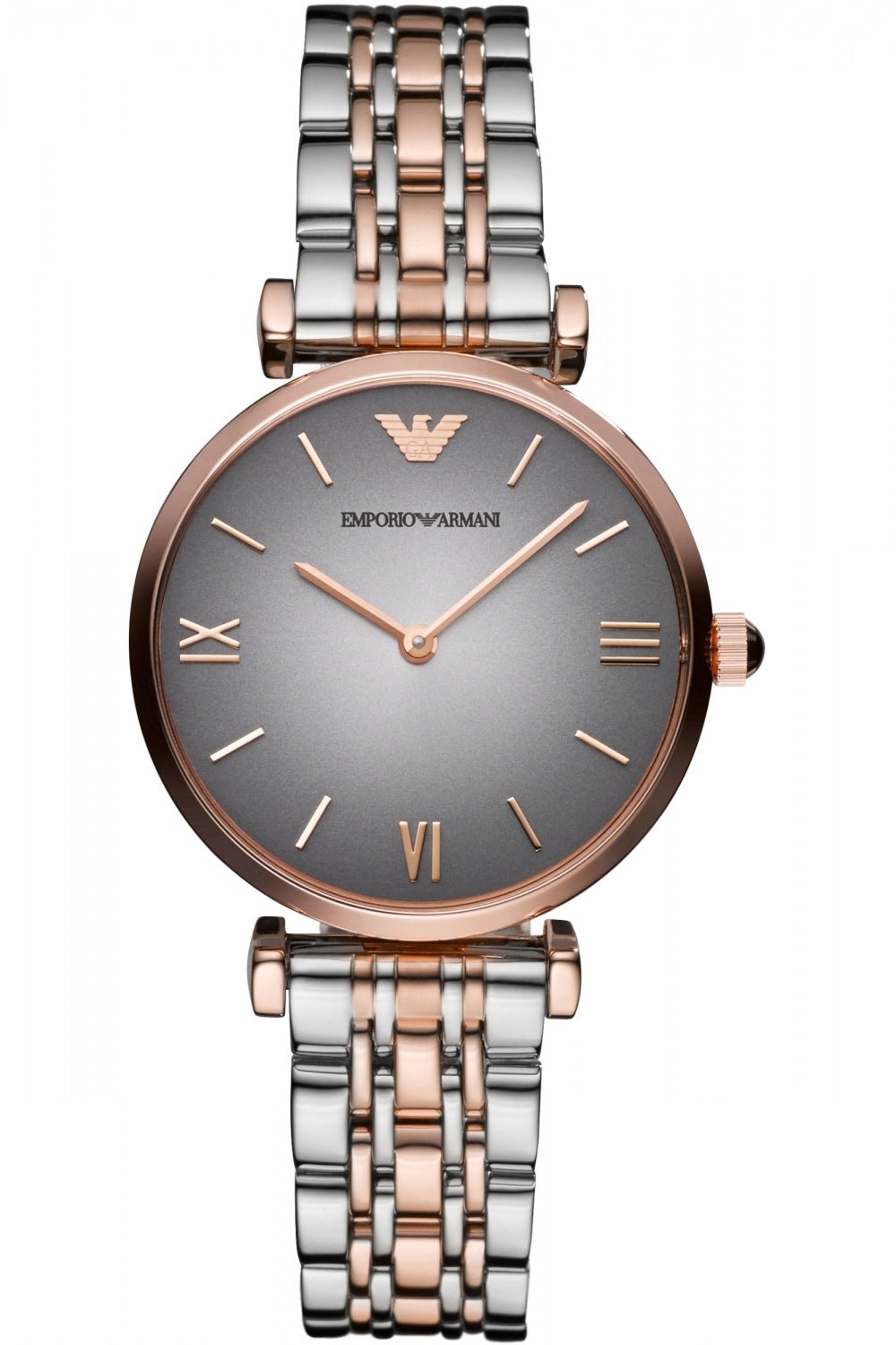 Emporio Armani Gianni T Bar Grey Dial Two Tone Stainless Steel Watch For Women - AR1725 Watches Emporio Armani   