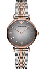 Emporio Armani Gianni T Bar Grey Dial Two Tone Stainless Steel Watch For Women - AR1725 Watches Emporio Armani   