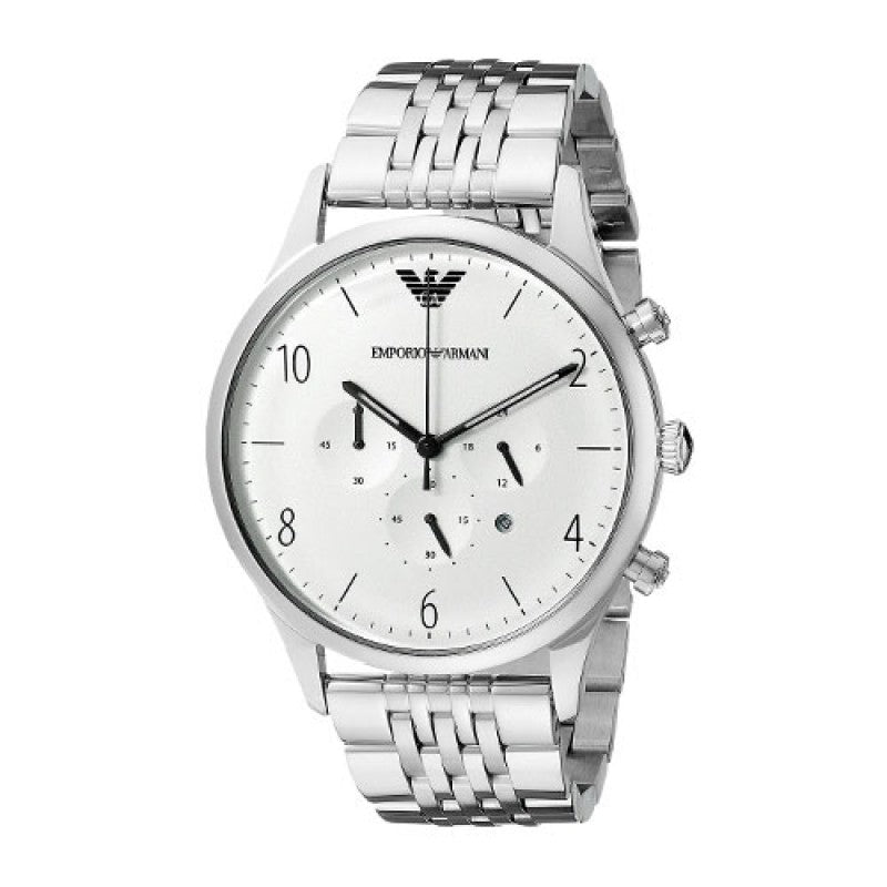 Emporio Armani Classic Chronograph Silver Dial Stainless Steel Watch For Men - AR1879 Watches Emporio Armani   