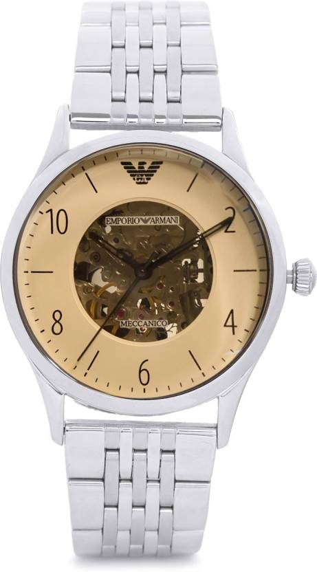 Emporio Armani Meccanico Multicolor Dial Stainless Steel Watch For Men - AR1922 Watches Emporio Armani   