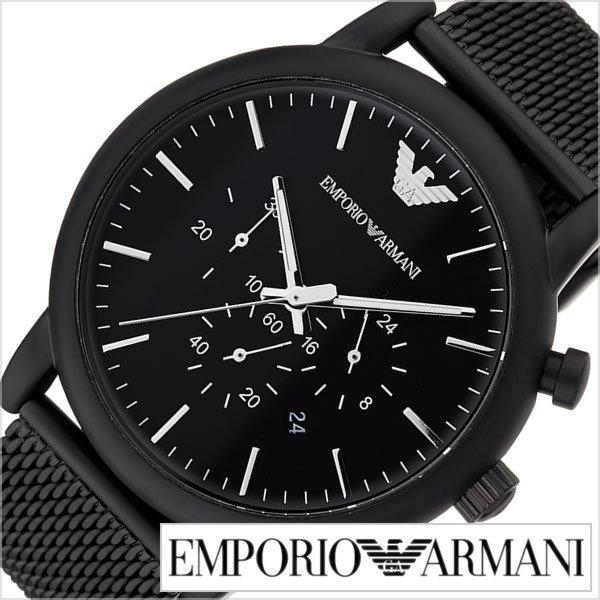 Emporio Armani Sport Chronograph Black Dial Black Mesh Bracelet Watch For Men - AR1968 Watches Emporio Armani   