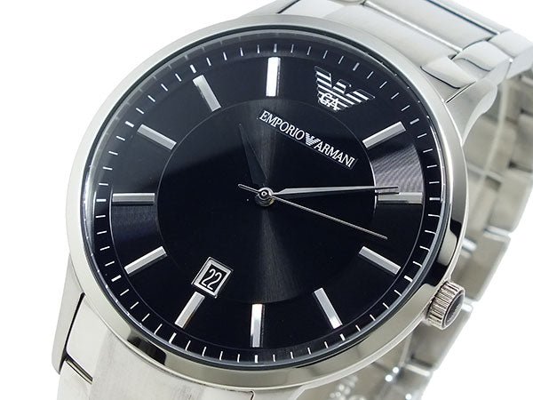 Emporio Armani Sportivo Black Dial Silver Stainless Steel Watch For Men - AR2457 Watches Emporio Armani   