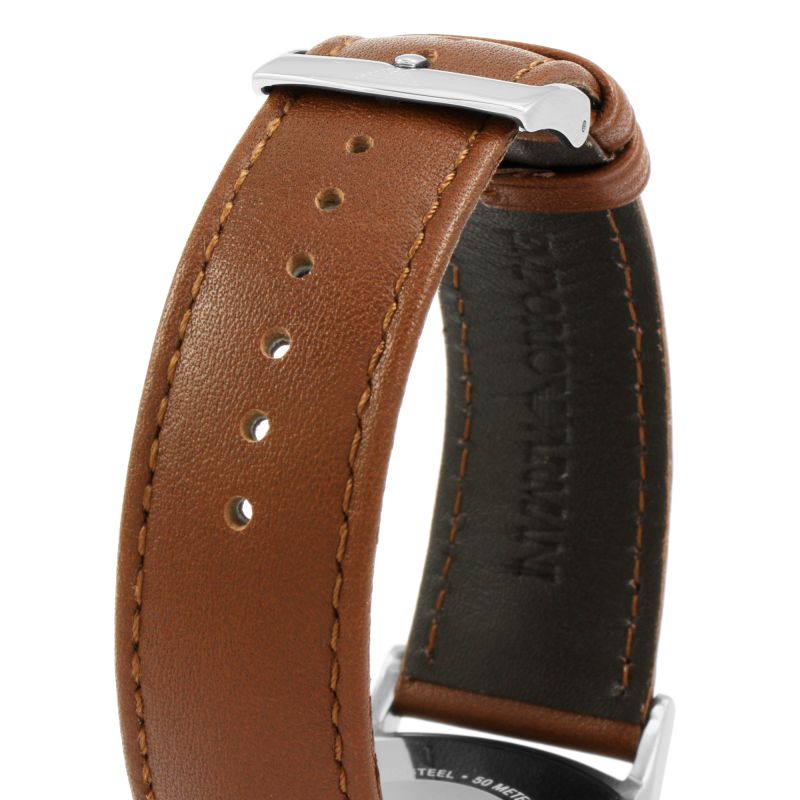 Emporio Armani Renato Silver Dial Brown LeatherStrap Watch For Men - AR2463 Watches Emporio Armani   