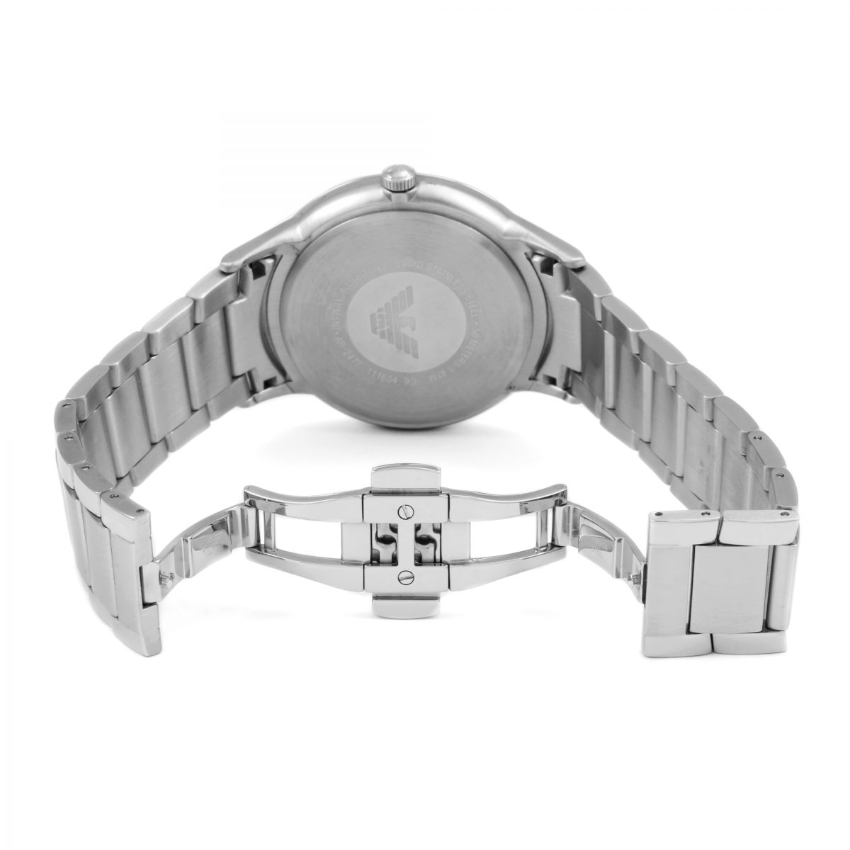 Emporio Armani Renato Blue Dial Silver Stainless Steel Strap Watch For Men - AR2477 Watches Emporio Armani   