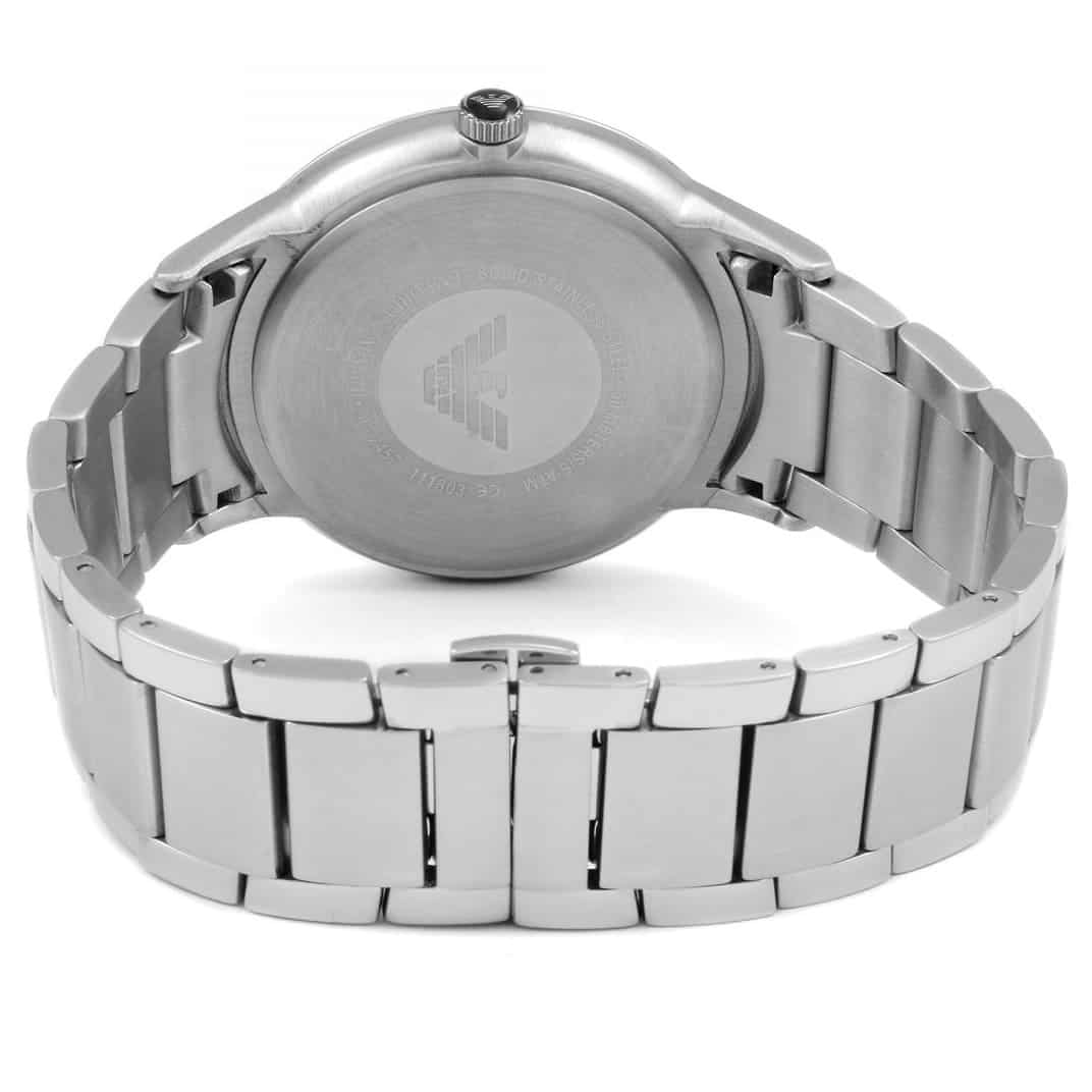 Emporio Armani Renato Blue Dial Silver Stainless Steel Strap Watch For Men - AR2477 Watches Emporio Armani   