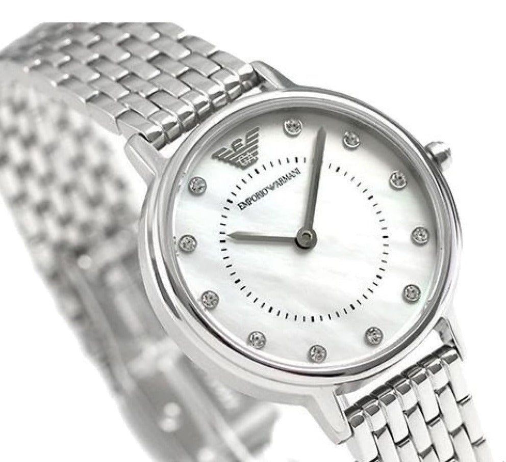 Emporio Armani Kappa Mother of Pearl Dial Silver Mesh Bracelet Watch For Women - AR2511 Watches Emporio Armani   