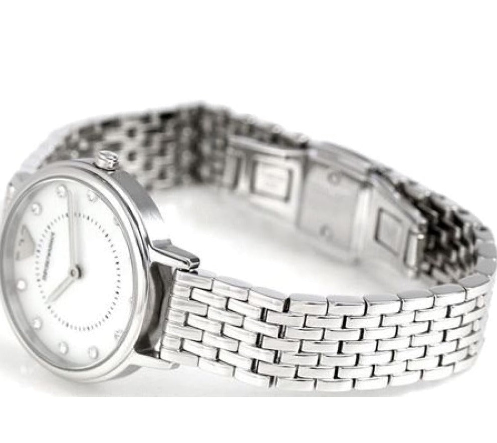 Emporio Armani Kappa Mother of Pearl Dial Silver Mesh Bracelet Watch For Women - AR2511 Watches Emporio Armani   