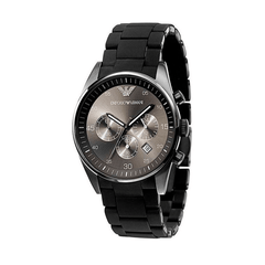 Emporio Armani Sportivo Chronograph Black Dial Black Stainless Steel Watch For Men - AR5889 Watches Emporio Armani   