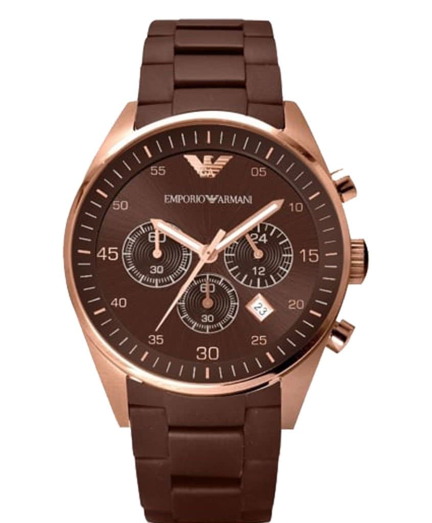 Emporio Armani Sport Chronograph Brown Dial Brown Stainless Steel Watch For Men - AR5890 Watches Emporio Armani   