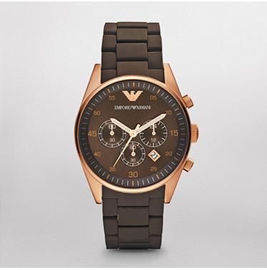 Emporio Armani Sport Chronograph Brown Dial Brown Stainless Steel Watch For Men - AR5890 Watches Emporio Armani   