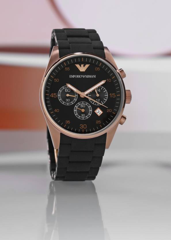 Emporio Armani Sportivo Black Dial Black Stainless Steel Watch For Men - AR5905 Watches Emporio Armani   