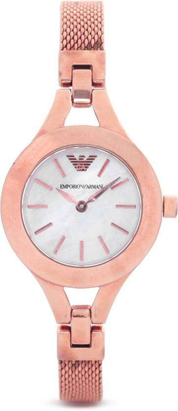 Emporio Armani Chiara Analog White Dial Rose Gold Stainless Steel Strap Watch For Women - AR7329 Watches Emporio Armani   