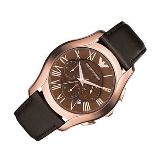 Emporio Armani Chronograph Brown Dial Brown Leather Strap Watch For Men - AR1701 Watches Emporio Armani   