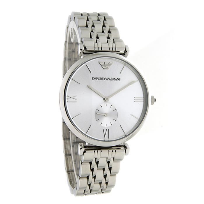 Emporio Armani Classic Silver Dial Stainless Steel Watch For Men - AR1819 Watches Emporio Armani   