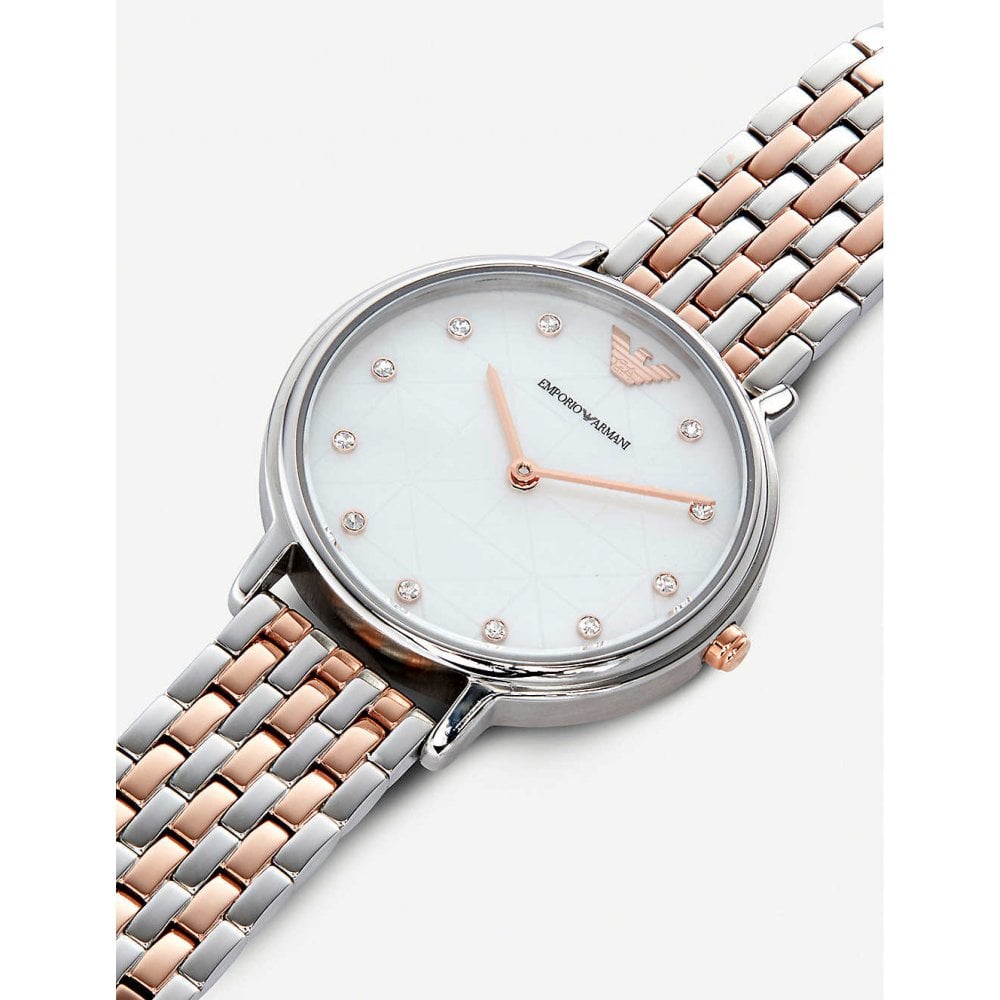 Emporio Armani Mother of Pearl Dial Two Tone Stainless Steel Watch For Women - AR11094 Watches Emporio Armani   