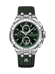 Maurice Lacroix Aikon Chronograph Green Dial Green Rubber Strap Watch for Men  - AI1018-SS000-630-5 Watches Maurice Lacroix   