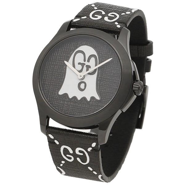 Gucci G Timeless Ghost Motif Black DIal Watch For Men - YA1264018 Watches Gucci   