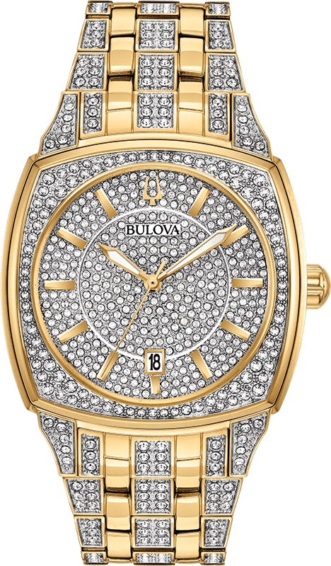 Bulova Phantom Crystal Silver Dial Two Tone Steel Strap Watch for Men - 98B323 Watches Bulova   