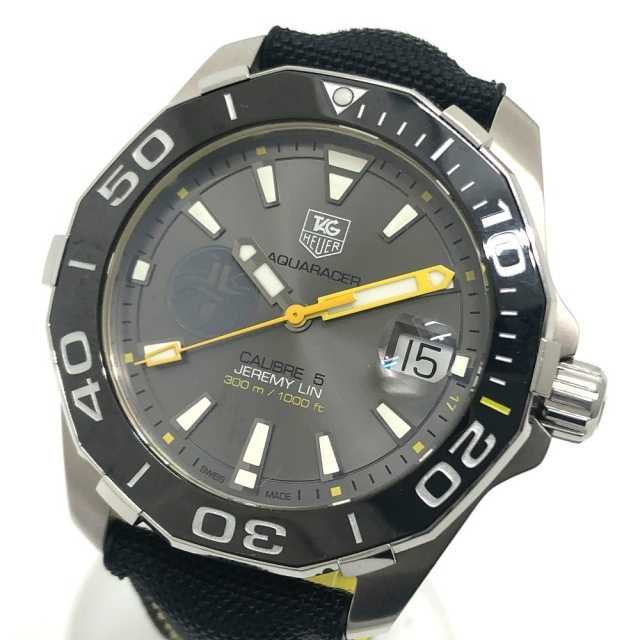 Tag Heuer Aquaracer Jeremy Lin Special Edition Grey Dial Black Nylon Strap Watch for Men - WAY211F.FC6362 Watches Tag Heuer   