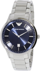 Emporio Armani Renato Blue Dial Silver Stainless Steel Strap Watch For Men - AR2477 Watches Emporio Armani   