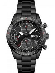 Hugo Boss Pilot Edition Black Dial Black Steel Strap Watch for Men - 1513854 Watches Hugo Boss   