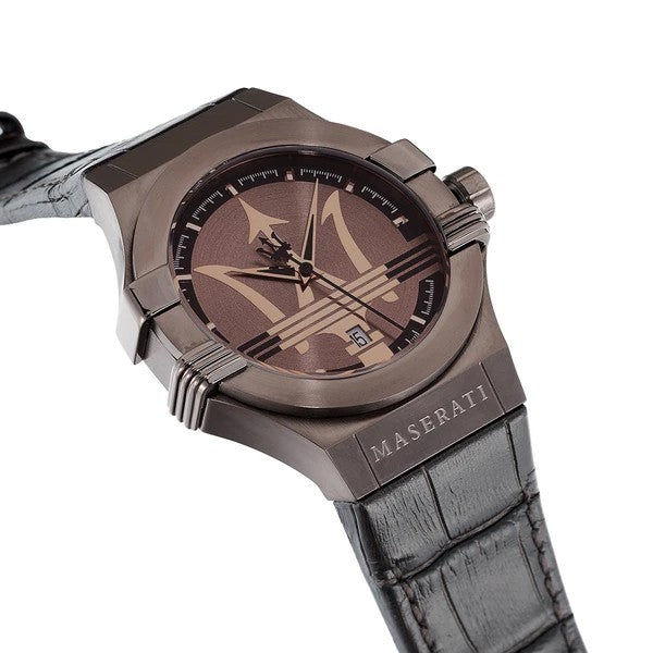 Maserati Potenza Brown Dial Brown Leather Strap Watch For Men - R8851108011 Watches Maserati   