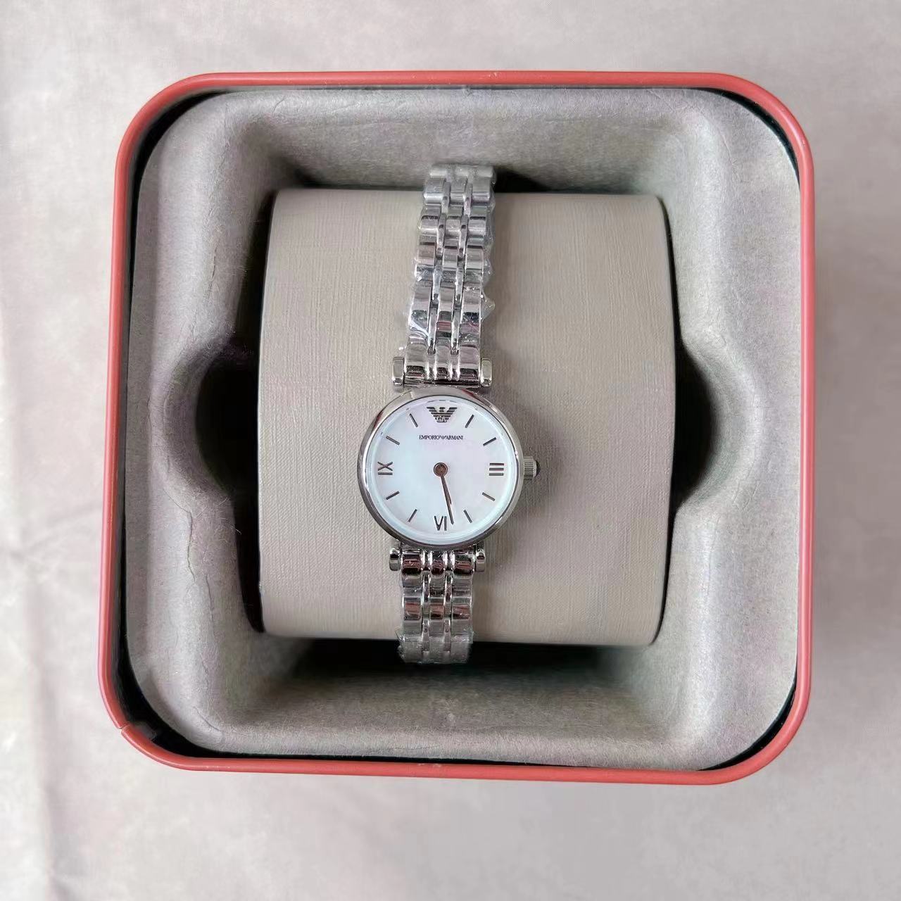 Emporio Armani Gianni White Dial Silver Stainless Steel Strap Watch For Women - AR1763 Watches Emporio Armani   