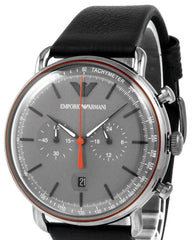 Emporio Armani Aviator Grey Dial Grey Leather Strap Watch For Men - AR11168 Watches Emporio Armani   