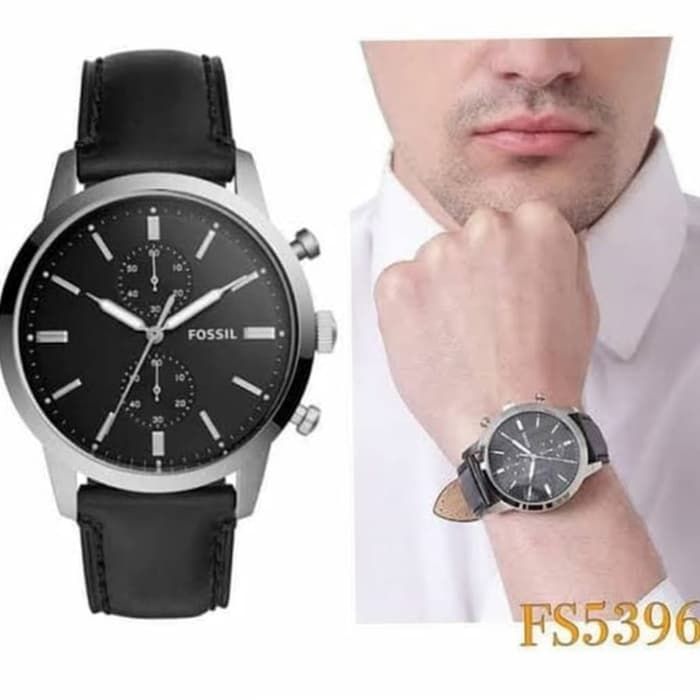 Fossil Townsman Multifunction Black Dial Black Leather Strap Watch for Men - FS5396 Watches Fossil   