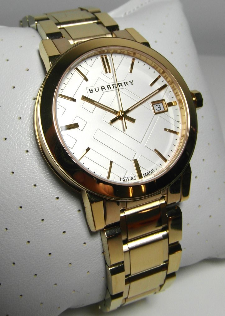 Burberry The City Silver Dial Gold Stainless Steel Strap Unisex Watch - BU9003 Watches Burberry   