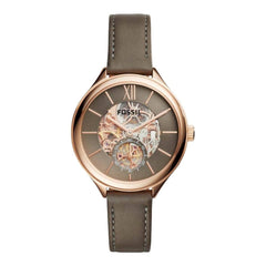 Fossil Suitor Mechanical Grey Dial Grey Leather Strap Watch for Women - BQ3265 Watches Fossil   