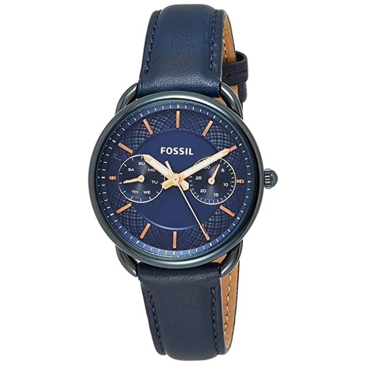 Fossil Tailor Blue Dial Blue Leather Strap Watch for Women - ES4092 Watches Fossil   