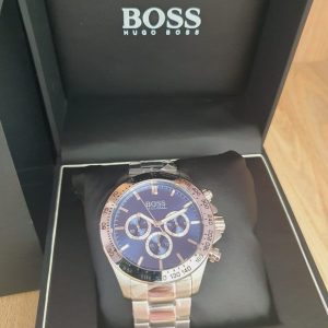 Hugo Boss Ikon Blue Dial Silver Steel Strap Watch for Men - 1512963 Watches Hugo Boss   