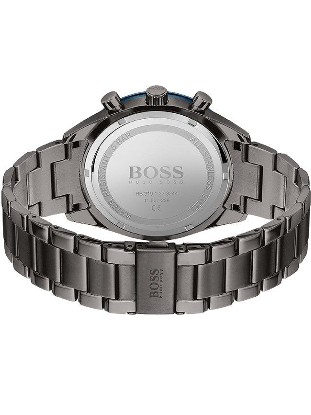 Hugo Boss Santiago Blue Dial Grey Steel Strap Watch for Men - 1513863 Watches Hugo Boss   