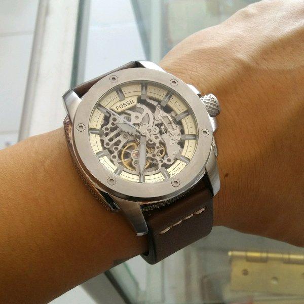 Fossil Modern Machine Automatic Skeleton White Dial Brown Leather Strap Watch for Women - ME3083 Watches Fossil   