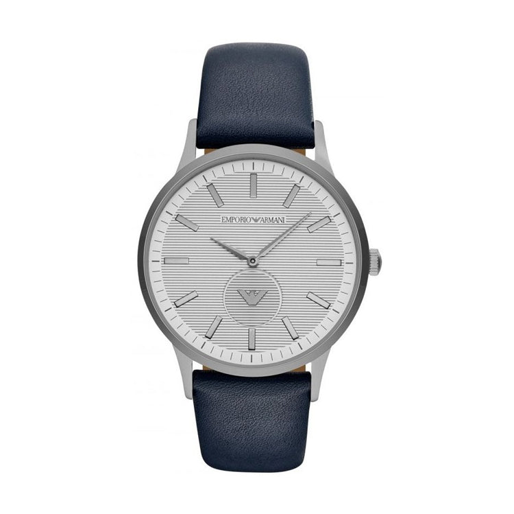 Emporio Armani Renato White DIal Blue Leather Strap Watch For Men - AR11119 Watches Emporio Armani   