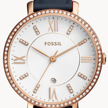 Fossil Jacqueline White Dial Blue Leather Strap Watch for Women - ES4291 Watches Fossil   