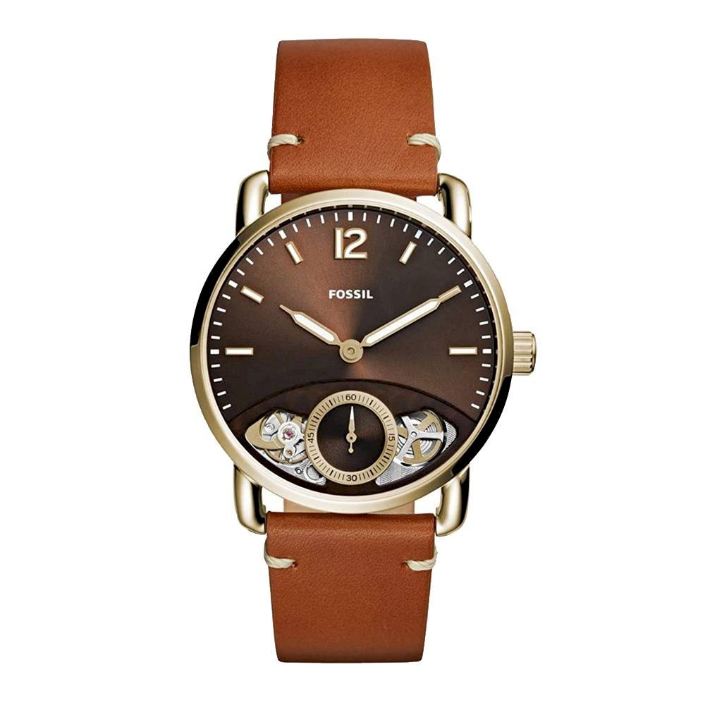 Fossil The Commuter Twist Black Dial Brown Leather Strap Watch for Men -  ME1166 Watches Fossil   