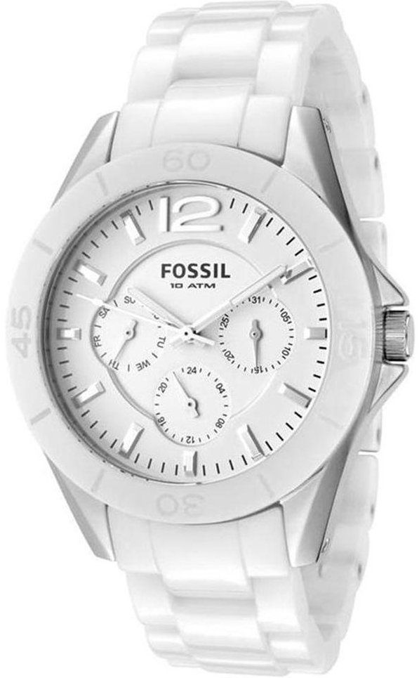 Fossil Ceramic White Dial White Steel Strap Watch for Women - CE1002 Watches Fossil   