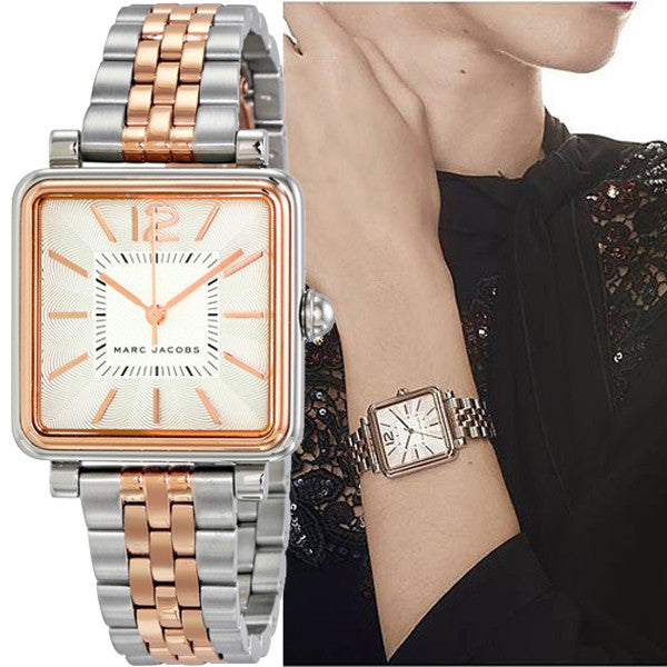 Marc Jacobs Vic Silver Dial Two Tone Stainless Steel Strap Watch for Women - MJ3463 Watches Marc Jacobs   