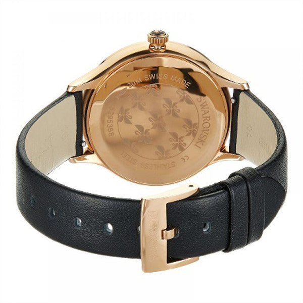 Swarovski Octea Nova Grey Dial Grey Leather Strap Watch for Women - 5295358 Watches Swarovski   