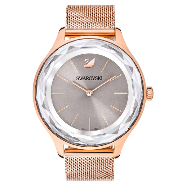 Swarovski Octea Nova Grey Dial Gold Mesh Bracelet Watch for Women - 5451634 Watches Swarovski   