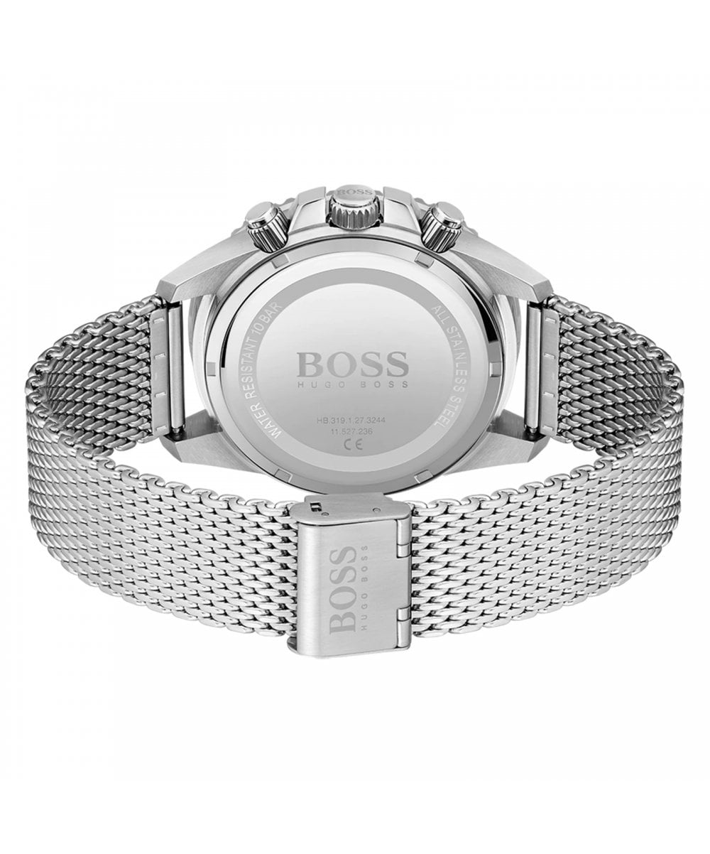 Hugo Boss Admiral Green Dial Silver Mesh Bracelet Watch for Men - 1513905 Watches Hugo Boss   