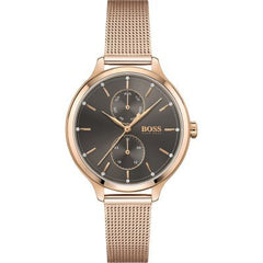 Hugo Boss Symphony Grey Dial Gold Mesh Bracelet Watch for Women - 1502424 Watches Hugo Boss   
