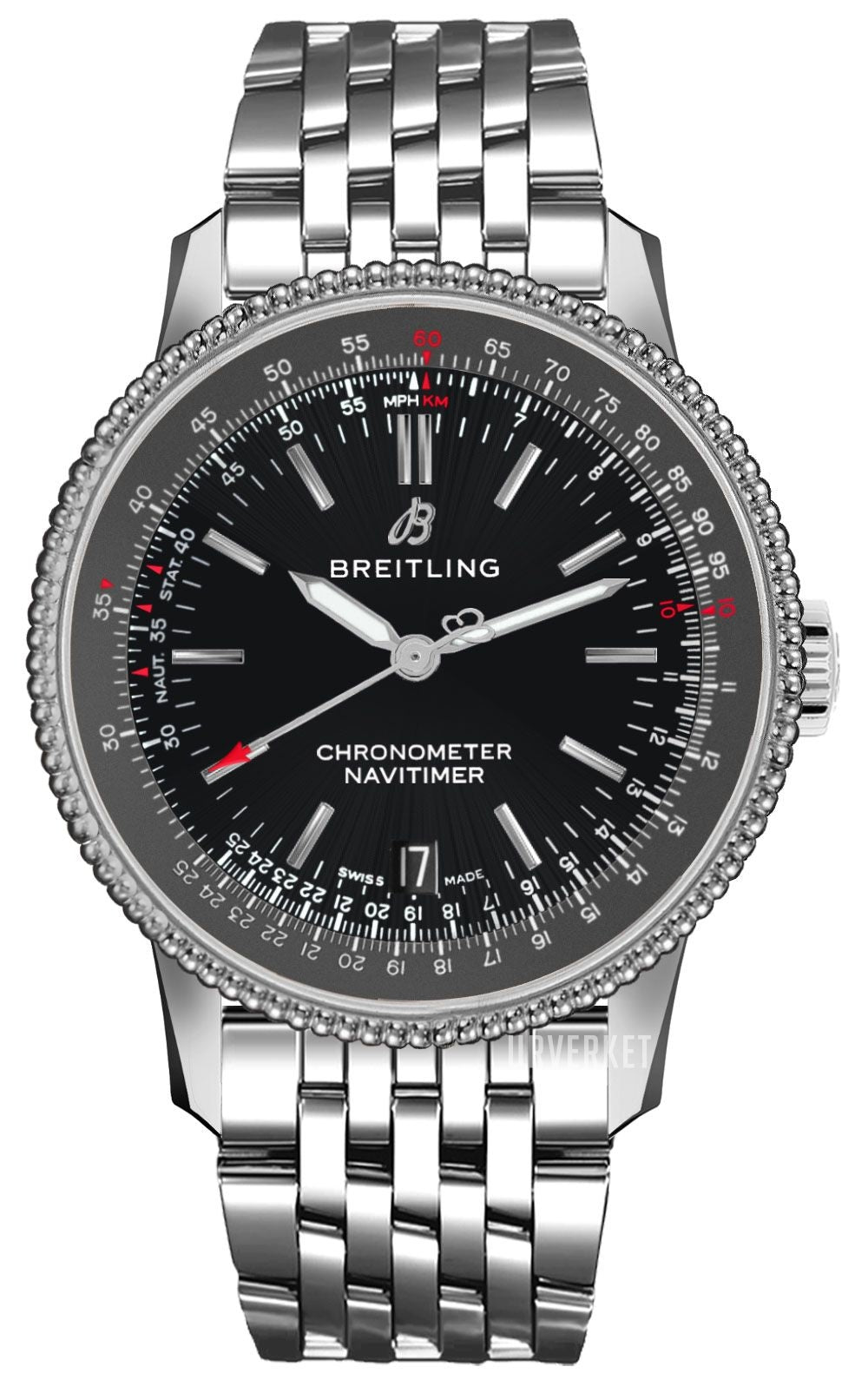 Breitling Navitimer Automatic 38mm Black Dial Stainless Steel Mens Watch - A17325241B1A1 Watches Breitling   