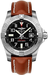 Breitling Avenger II Seawolf Stainless Steel 45mm Volcano Black Leather Strap Mens Watch - A1733110/BC31/434X Watches Breitling   