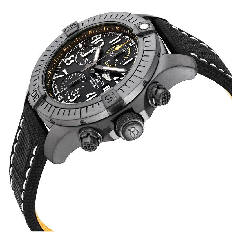 Breitling Avenger Chronograph 45mm Night Mission Black Dial Black Nylon Strap Watch for Men - V13317101B1X1 Watches Breitling   