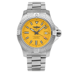 Breitling Avenger Automatic 45mm Seawolf Yellow Dial Silver Steel Strap Strap Watch for Men - A17319101/1A1 Watches Breitling   
