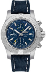 Breitling Avenger Chronograph 45mm Blue Dial Blue Calfskin Strap Watch for Men - A13317101C1X2 Watches Breitling   